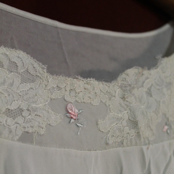 VINTAGE ROSES AND LACE SLIP BABYDOLLCORE DRESS - Picture 6 of 13